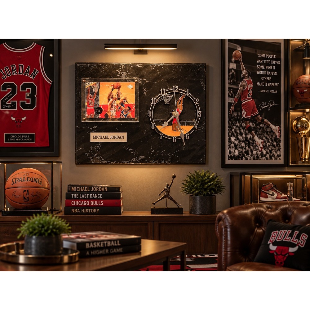 Michael Jordan Upper Deck Decade of Dominance Plaque Wall Clock Bulls 10x8
